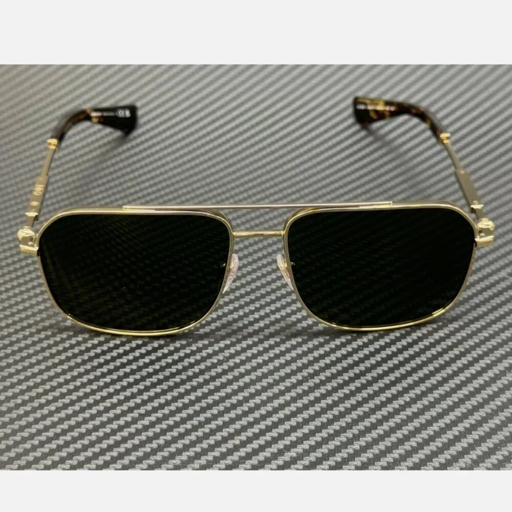 Burberry Men's 59mm Sunglasses Green Light Gold New